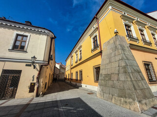 Fototapeta na wymiar A street in the old part of Tarnow on a sunny day. Poland