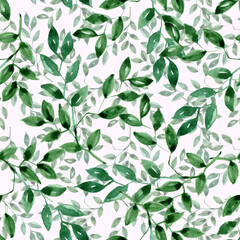 Watercolor floral twigs in a seamless pattern. Can be used as fabric, wallpaper, wrap.