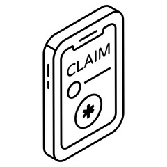 Trendy design icon of mobile medical claim