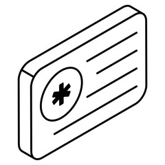 Unique design icon of medical card