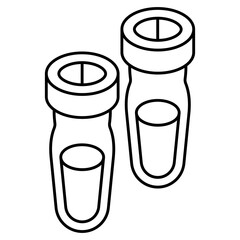 An editable design icon of sample tube, lab apparatus