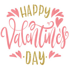 Happy Valentines day typography on transparent background 