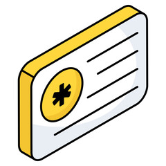Unique design icon of medical card