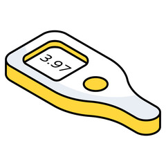 Sugar test machine icon, linear design of glucometer