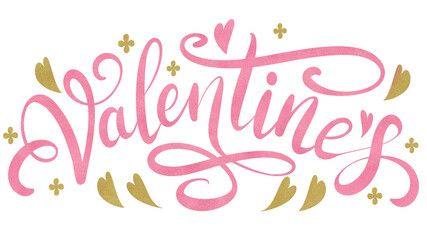 Happy Valentines day typography on transparent background 