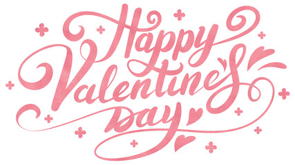 Happy Valentines day typography on transparent background 