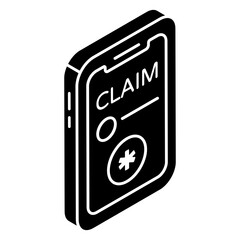 Trendy design icon of mobile medical claim