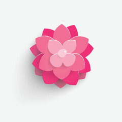 Paper flower. Colorful lotus cut from paper. Wedding decorations.