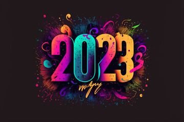 happy new year 2023 colorful artistic design