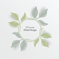 Paper leaves. Frame with abstract leaves.