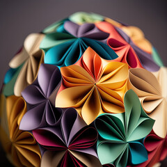 Delicate Kusudama, intricate Paper Art, Japanese Origami