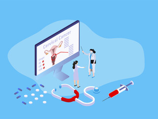 Cervical cancer patient consultation with a doctor