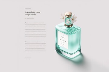product page, bottle Perfume, minimalistic, premium colors