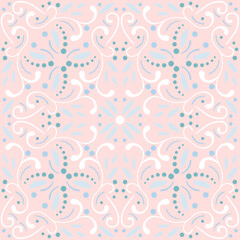 Fototapeta premium Abstract seamless pattern with openwork ornament. Floral ornamental texture. Decorative arabic vector pattern. Vintage mosaic for design tile, card, invitation, wallpaper, wrapping paper, fabric