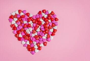 Heart shape made from sweetness. Valentine's day. Holiday background