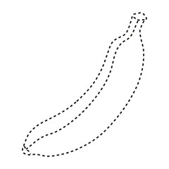 Banana vector illustration. Cute cartoon banana fruit. Banana hand draw isolated.