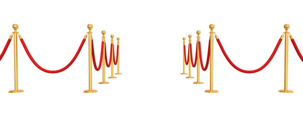 poteaux et cordes de balisage pour grand événements - fond transparent - rendu 3D