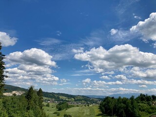 views of the hills and mountains, Nowy Targ, Poland