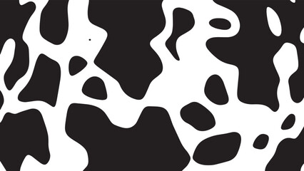 Black and white cow pattern animal skin texture. Abstract round shapes background design.