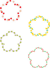 メッセージカードに使えるフレーム 枠 フルーツのイラスト