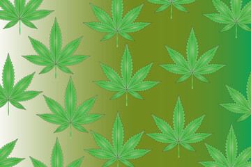 Vector illustration of marijuana leaf, cannabis plant used for medicinal purposes	