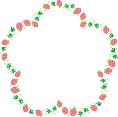 メッセージカードに使えるフレーム 枠 フルーツのイラスト