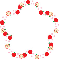 メッセージカードに使えるフレーム 枠 フルーツのイラスト