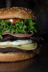 Hamburguesa artesanal casera gigante