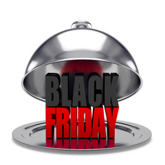 3d illustration tray with black friday