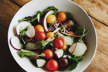 Delicious vegetarian salad bowl Generative AI