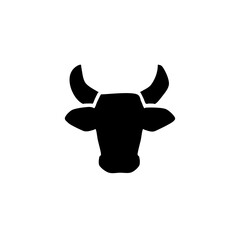 Cow with horns hand drawn icon.