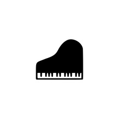 Piano hand drawn icon.