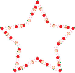 メッセージカードに使えるフレーム 枠 フルーツのイラスト