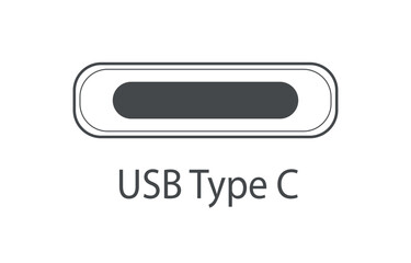 USB Type C port icon. Socket usb plug in. USB connectors. Vector illustration