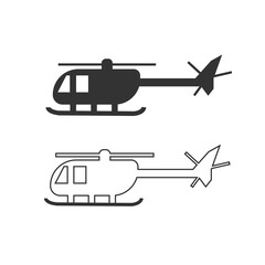 Helecopter icon. Flight transport set line and background vector ilustration.