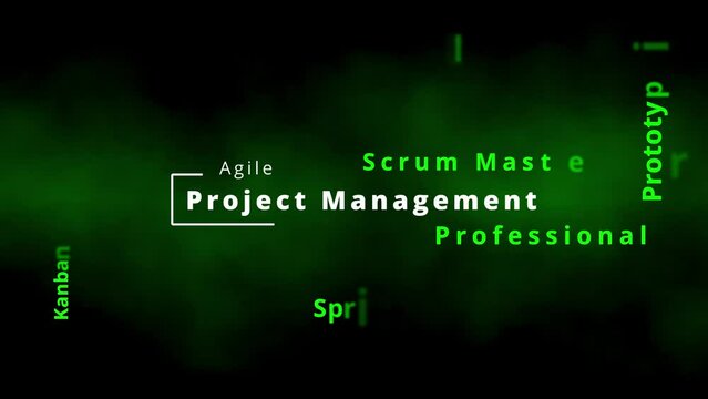 Professional agile Project management word cloud and agility terms tag cloud with methods and advices improve processes in backlog and project realization conceptual tags technical terms scrum sprints
