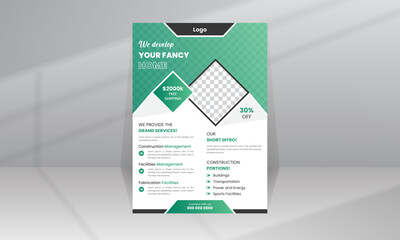 Build Fancy Dream Home Flyer template for construction Company