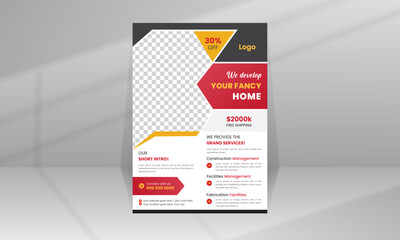 Build Fancy Dream Home Flyer template for construction Company