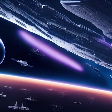 Many spaceships in outer space