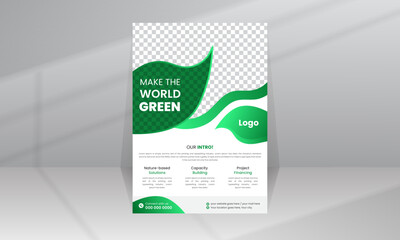 Save World Green Nature Flyer Poster template