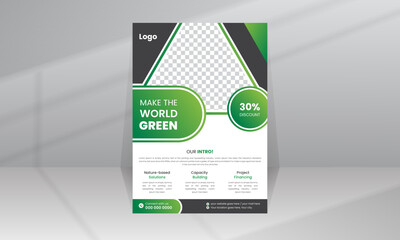 Save World Green Nature Flyer Poster template