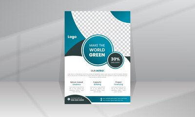 Save World Green Nature Flyer Poster template