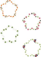 メッセージカードに使えるフレーム 枠 フルーツのイラスト