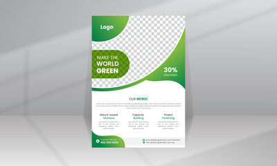 Save World Green Nature Flyer Poster template