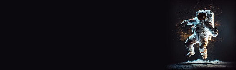 Fototapeta premium Dancing astronaut on the background created with Generative Ai