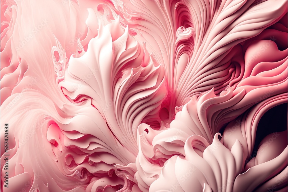 Poster a pink and white abstract background with a pink flower in the center of the image and a pink background with a pink flower in the middle., generative ai