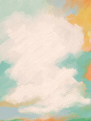 Obraz premium Impressionistic Cloud Over Meadow Digital Painting/Illustration/Art/Artwork Background or Backdrop, or Wallpaper