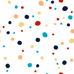 A simple pattern of multi-colored spots of different sizes. Additions to more complex drawings. Seamless vector image.