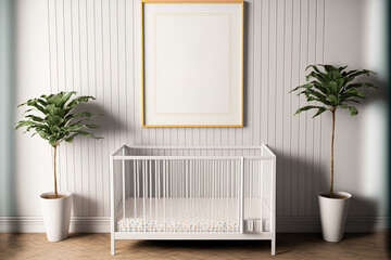 a crib frame. Generative AI