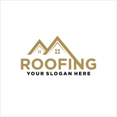 Roofing Logo Design Template Element